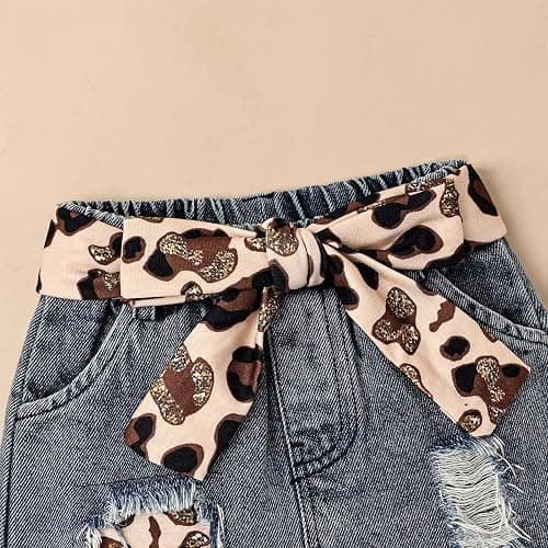 CETEPY Baby Girl Clothes Newborn Romper Ruffle Sleeve Short Jeans Skirt with Headband Infant Outfits Set 0-18 Months thumbnail 9