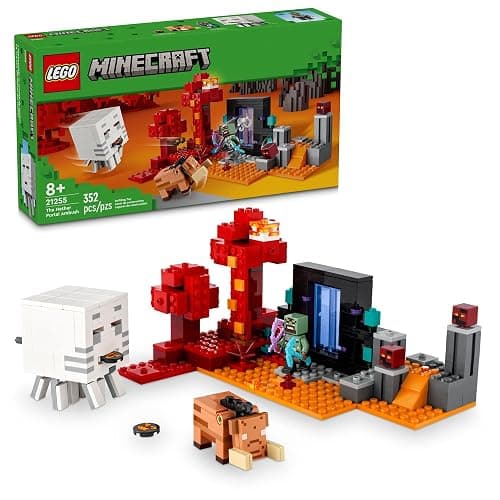 LEGO Minecraft The Nether Portal Ambush Adventure Set, Building Toy for Kids with Minecraft Action Figures and Battle Scenes, Minecraft Toy for Boys, Girls and Gamers Ages 8 and Up, 21255 - Image 1