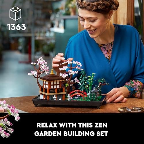 LEGO 10315 Icons Tranquil Garden, Botanical Zen Garden Kit for Adults with Lotus Flowers, Customisable Desk Decoration, Inspired by Japanese Traditions, Mindful Gardening Gift for Women, Men thumbnail 4