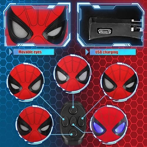 Spider Hero Cosplay Mask with Removable Lenses, Stretch Fabric Full Face | Lightweight stretch material with easy wear design, ideal for Halloween, conventions, photo shoots, and costume collections thumbnail 3