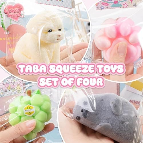 QCROAD SQUISHY taba Silicone Squishy Animal,Handmade taba Cute Squishy-Puppy, Seal, Cat Paw & Grape（4pcs） thumbnail 3