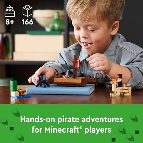 LEGO Minecraft The Pirate Ship Voyage, Boat Toy Playset for Kids with Squid, Camel and Pirate Figures, Pirate Toy Building Set for Action Role-Play, Minecraft Gift for 8 Year Old Boys and Girls, 21259 thumbnail 2