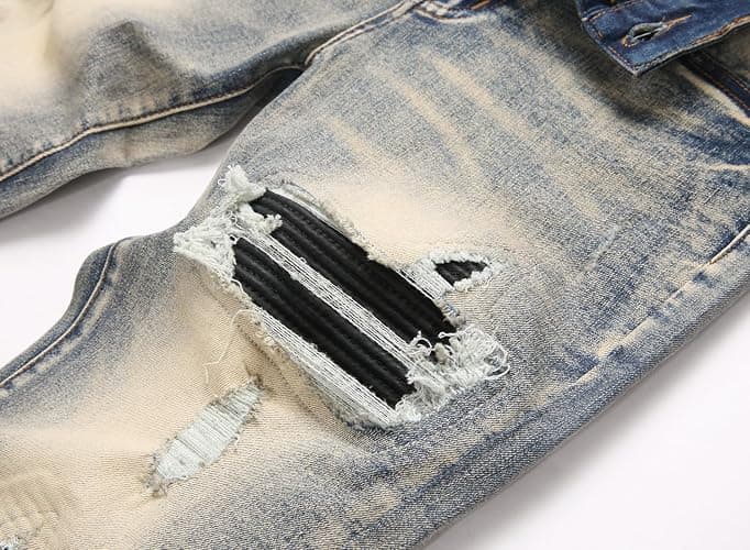AITITIA Men's Ripped Regular Fit Stretch Jeans thumbnail 5
