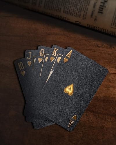 BIERDORF Diamond Waterproof Black Playing Cards, Poker Cards, HD, Deck of Cards (Black) thumbnail 8