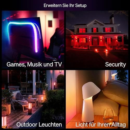 Philips Hue Essential Smart LED A60 Glühbirne,white and color, E27-Fassung, 8 W, 2200 K–6500 K, 806 lm, dimmbar, kompatibel mit Alexa, Google Assistant und Apple Home, 4er-Pack thumbnail 9