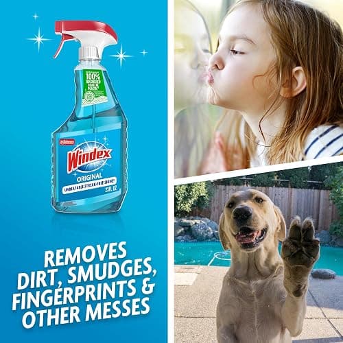 Windex Glass and Window Cleaner Spray Bottle, Packaging Designed to Prevent Leakage and Breaking, Surface Cleaning Spray, Original Blue Scent, 23 Fl Oz thumbnail 3
