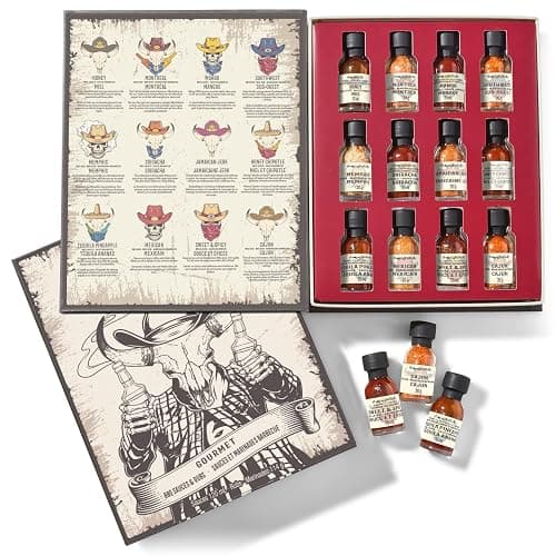 Thoughtfully Gourmet, Western-Themed BBQ Sauce and Rubs Gift Set, Flavors Include Honey BBQ, Montreal BBQ Rub, and More, Great Gift for Men, Set of 12 - Image 1