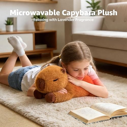 Onsoyours Original Capybara Microwavable Stuffed Animal, Heatable Lavender Scented Capybara Plush for Warmth & Stress Relief - Comfort Plushies Toys for Kids & Adults thumbnail 5
