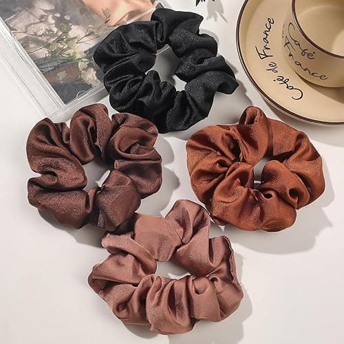 Hair Scrunchies for Women - Hair Ties No Damage Both for Thick Hair or Thin Hair Curl Hair No Crease Scrunchies Ponytail Holder No Hurt Your Hair thumbnail 6