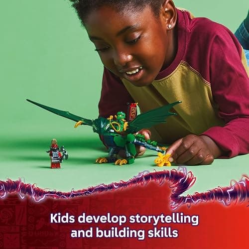 LEGO NINJAGO Lloyd's Green Forest Dragon Toy - Pretend Play Building Toy for Boys and Girls, Ages 6+ - Birthday Gift for Kids - Dragon Figurine with 2 Minifigures for Kids - 71829 thumbnail 2