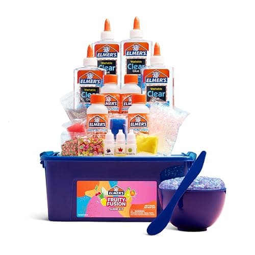 Elmer's Fruity Fusion Slime Kit, Includes Elmer's Clear Glue, Magical Liquid Slime Activator, Clay Color Pigments, Scents, Mixing Bowl, Spoon, 20 Piece Kit - Image 1