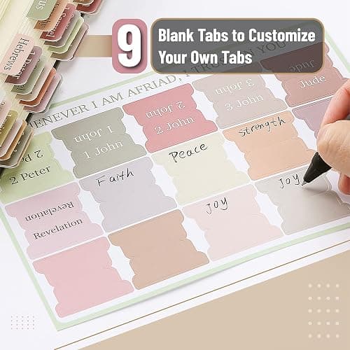 Mr. Pen- Bible Tabs, 75 Boho Theme Laminated Tabs for Women and Men, Study Bible Index, Book Labels thumbnail 3