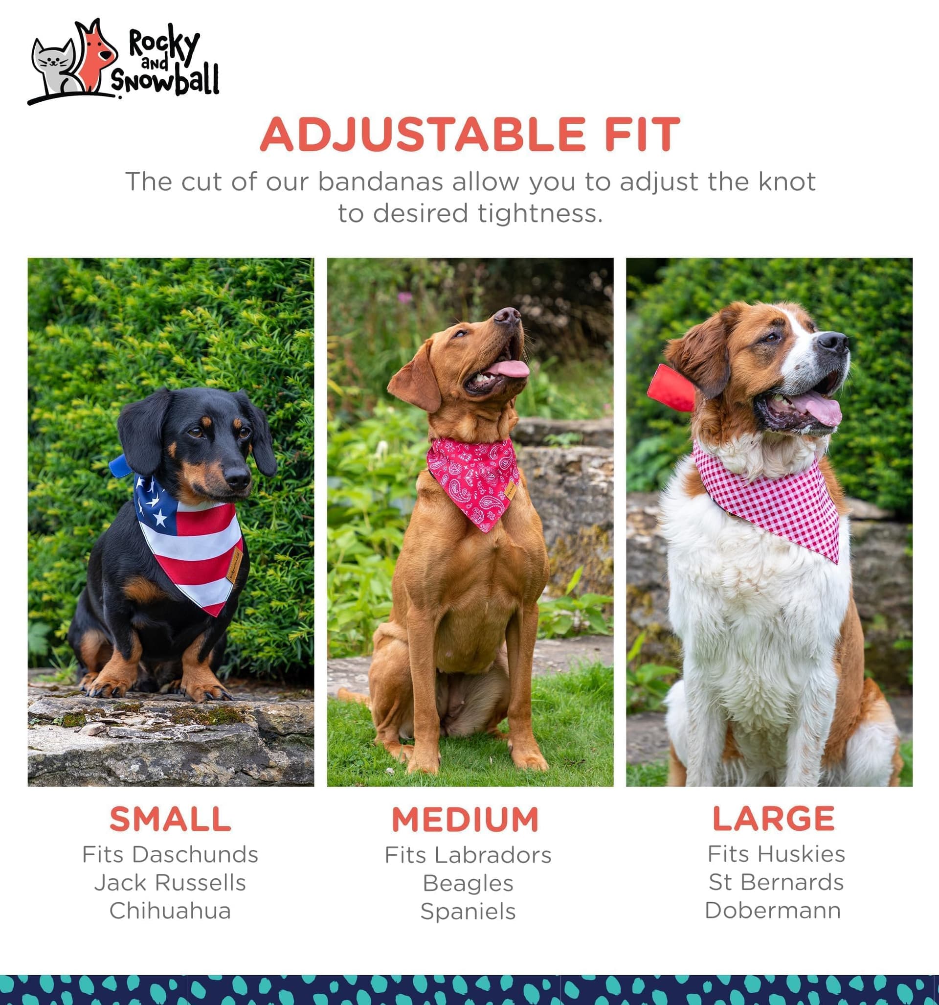 Dog Bandanas, Pet Bandanas for Dogs - Puppy Bandana, Reversible Scarf, Soft & Breathable, Dog Scarf for Medium & Large Dogs thumbnail 5