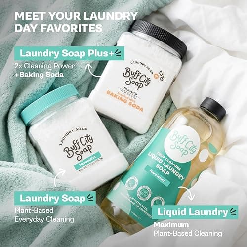 Buff City Soap - Plant Based Powder Laundry Soap - Made With 4 Simple Ingredients & No Harsh Chemicals - Sandalwood, Patchouli, Raspberry, & Peach Scented Laundry Detergent Powder - Narcissist thumbnail 5