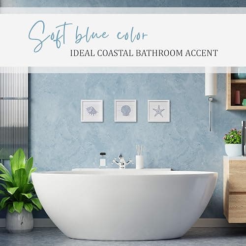 TideAndTales Blue Seashells and Starfish (Framed Set of 3) Coastal 3D Wall Art, Beach Wall Decor for Bathroom or Coastal Bedroom, Ocean Inspired Seaside Decorations for Home or Beach House (7"x7") thumbnail 8