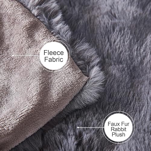 Kuscheldecke Kaninchen Plüsch Decke Super Soft Wohndecke Dick 1000 G/M² Flanell Decke Couchdecke Warme Überwurfdecke Sofadecke Vielseitig Blanket Für Bett Sofa Schlafzimmer Büro Dunkelgrau 130 x 160cm thumbnail 7