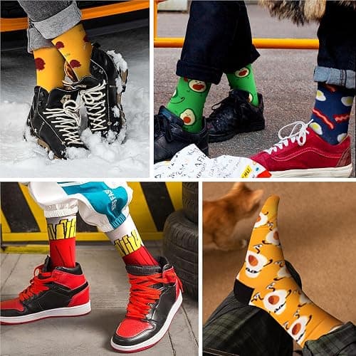 WeciBor Mens Dress Colorful Novelty Funny Casual Combed Cotton Crew Socks 12 Pack thumbnail 3