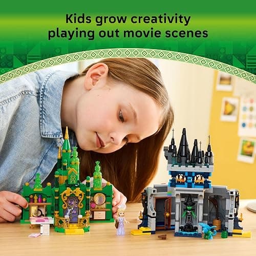 LEGO Wicked Emerald City & Kiamo Ko Castle Building Toy - Elphaba & Glinda Toy Figures, 2 Buildable Playsets, & Flying Monkey Minifigure for Kids, Ages 9+ - Wicked Merch Gift for Girls & Boys - 75689 thumbnail 4