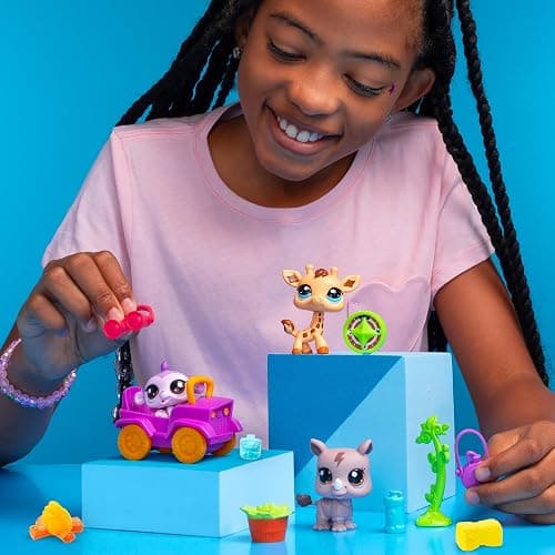 Littlest Pet Shop, Safari Play Pack - Gen 7, Pets #53,#54, #55, Authentic LPS Bobble Head Figure, Collectible Imagination Toy Animal, Kidults, Girls, Boys, Kids, Tweens Ages 4+ thumbnail 4