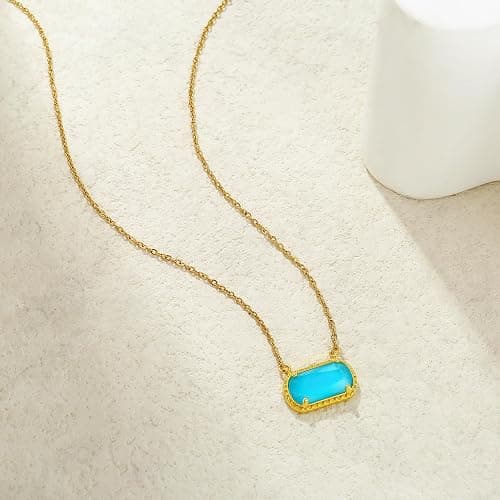 A Golden Cloud Birthstone Necklace for Women 14k Gold Plated Preppy Oval Stone Necklaces Trendy Zircon Pendant Necklaces Birthday Gifts for Women Mom Wife Friends thumbnail 5