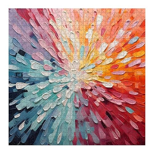 Impossible Puzzles 1000 Piece, Colorful Hard Difficult Puzzle for Adults, Gradient Rainbow Challenging Jigsaw Art Painting thumbnail 4