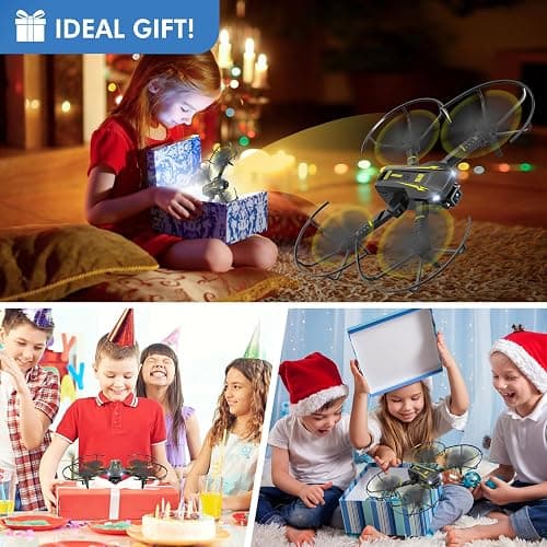 AVIALOGIC Mini Drone with Camera for Kids, Remote Control Helicopter Toys Gifts for Boys Girls, FPV RC Quadcopter with 1080P HD Live Video Camera, Altitude Hold, Gravity Control, 2 Batteries thumbnail 3