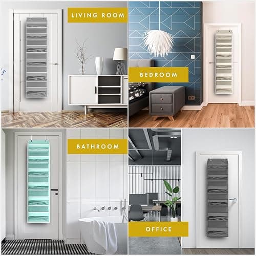 HOMELUX THEORY 1 PC Heavy Duty Over the Door Organizer 55x14x6.7, 6 Large Front & 12 Side Pockets, Hanging Storage Closet Door Organizer for Bedroom, Bathroom and Baby Nursery Storage (Ivory) - 1 set - Ivory thumbnail 6