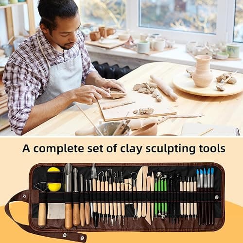42 PCS Clay Tool, Clay Sculpting Tools Kit, Pottery Tools Can be Used for Stippling, Carving, Molding, and Shaping Clay Crafts, for Beginners, Hobbyists, Artists thumbnail 6