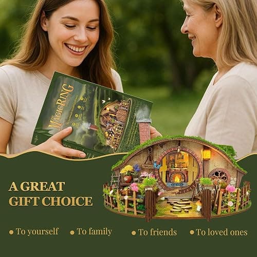 LoreNook The Magic Ring House DIY Miniature House Kit & 3D Wooden Puzzle, Lighted Book Nook Bookshelf Decor, Creative Gifts for Adults & Craft Lovers thumbnail 6