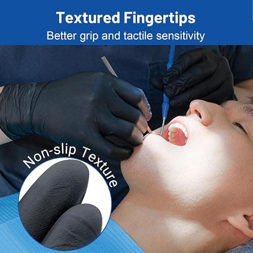 JMU Black Nitrile Gloves Medium Bulk, Case of 1200, 3.5Mil, Latex Free Powder Free thumbnail 5