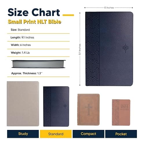 Personalized NLT Bible Faux Leather New Living Translation Bible Small Print Size with Geometric Design | Custom with Name | Gift for Religious Celebrations | Blue thumbnail 3
