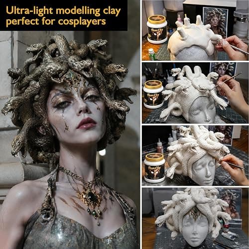 MEARCOOH Modeling air Dry Foam Clay White Cosplay Magic Clay 500g (17.6oz) | Professional High Density No-sticky and Non-toxic air foam clay for Adult DIY Craft Halloween Cosplay thumbnail 3