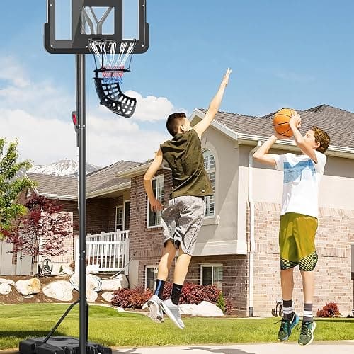 SPORTNOW Retour de Ballon de Basket-Ball, système de renvoi du Ballon de Basket, Rotation à 360°, Hauteur réglable, avec Crochets détachables, Noir thumbnail 8