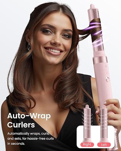 MESCOMB 5 in 1 Hot Air Styler Wrap – High-Speed Hair Dryer Brush with Auto Wrap Curlers, Fast Drying & Frizz-Free Styling, No Heat Damage, Volumizing Brush with Travel Bag thumbnail 2