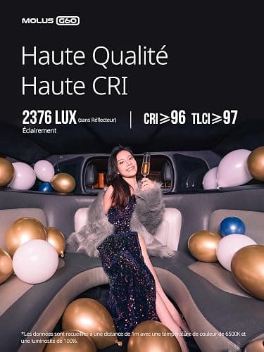 ZHIYUN MOLUS G60 [Official] Lumiere Video 60W, COB LED Eclairage Video Portable, Bi-Colore Streaming Lampe avec 2376 Lux/ 2700~6500K/ CRI≥96/ TLCI≥97/ Contrôle APP, pour Youtube TikTok thumbnail 3