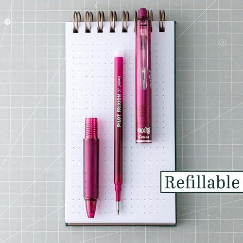 PILOT FriXion Ball Clicker Retractable Erasable Gel Pen, Fine Point, 0.7mm, Burgundy Ink, 6 Count thumbnail 2