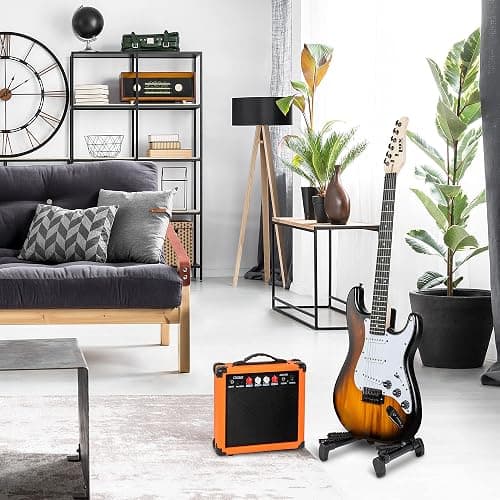 LyxPro Full Size Electric Guitar with 20w Amp, Package Includes All Accessories, Digital Tuner, Strings, Picks, Tremolo Bar, Shoulder Strap, and Case Bag Complete Beginner Starter kit Pack,Sunburst thumbnail 7