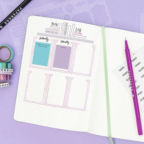 PAPERAGE Dotted Journal Notebook, (Light Blue), 160 Pages, Medium 5.6 in x 8 in - 100 GSM Thick Paper – Hardcover Journaling Notebook for Work, School & Bullet Journaling thumbnail 6