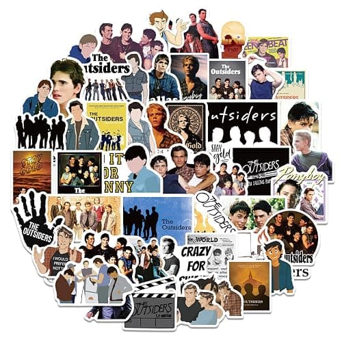 The Outsiders Stickers for Water Bottles 50 Pcs Cute, Waterproof, Beautiful and Fashionable, Suitable for Cups, Phones, Bicycles, Guitars, Suitcases, Ultra-Durable Vinyl. - Image 1