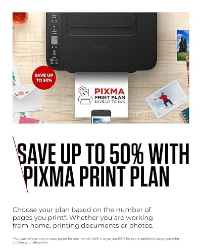 Canon PIXMA TS3750i Wireless Colour All-in-One Inkjet Printer - A4 Print, Copy, Scan - PIXMA Print Plan Compatible - Borderless Photo Printing - Wireless & Smartphone Print - Ideal for Home Printing thumbnail 3