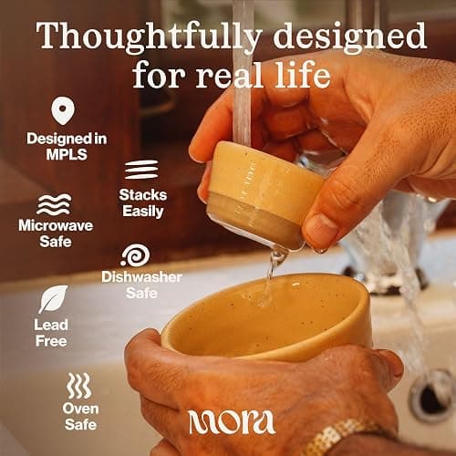 Mora Nano Ramekins Set of 4, 2oz Ceramic Pottery Sauce Cups - Merrigold thumbnail 5