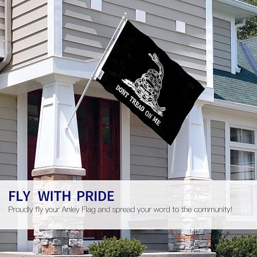Anley Fly Breeze 3x5 Foot Black Dont Tread On Me Flag - Vivid Color and Fade Proof - Canvas Header and Double Stitched - Flags Polyester with Brass Grommets 3 X 5 Ft thumbnail 2