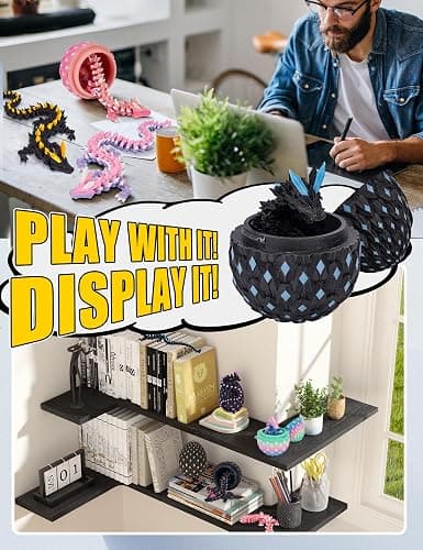 3D Printed Dragon Eggs Glow in The Dark Articulated Dragon Toys Cool Dino Fidget Toy Animals Dinosaur Eggs Stocking Stuffers for 4-6 5-7 8-12 Teens Girls Kids Boys Kids thumbnail 7