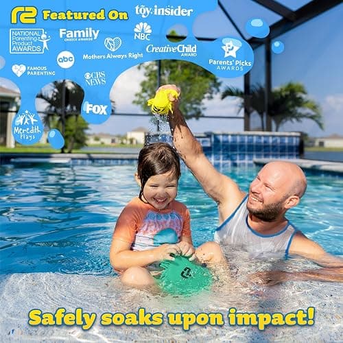Water Flying Discs for Kids: Soft Sports Disc 2 Pack - Soaks The Target On Impact - Best Swimming Pool Toys & Beach Water Toys - Fun Toy Outdoor Games - Birthday Gifts for Boys & Girls All Ages thumbnail 2