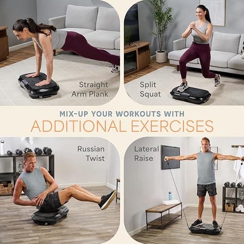 Lifepro Waver Vibration Plate Exercise Machine for Lymphatic Drainage, Muscle Activation, Full-Body Workout Vibrating Platform with Loop Bands, Fitness Equipment for Strength Toning & Fat Loss thumbnail 9