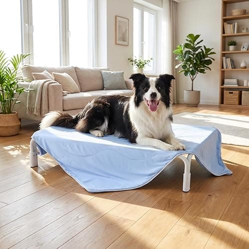 ZOMISIA Cooling Blanket for Large Dogs - Dog Cooling Mat with Breathable Air-Core Fill, Lightweight Cold Blanket Throw, Soft Bed Cover Washable for Summer, Blue, 40"x50" - Image 1