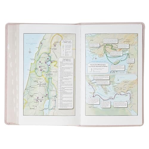 KJV Holy Bible, Giant Print Standard Size Red Letter Edition, Thumb Index Tabs & Ribbon Marker, King James Version, Vegan Leather, Pink, 14 pt. Type thumbnail 10