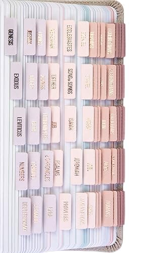DiverseBee Laminated Bible Tabs (Rose Gold Embossed Lettering), Bible Journaling Supplies, Bible Book Tabs, Christian Gift, 73 Bible Tabs for Women and Men, Includes 4 Blank Tabs (Pearl) thumbnail 7