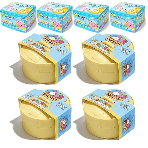 4-Pack Glitter Dumpling Squishy Set - Colorful Sensory Stress Relief Collections, Random Squishy Gift Box with Sparkly Dumplings for Party Favors & Collectibles (Random-4 PCS) - Image 1