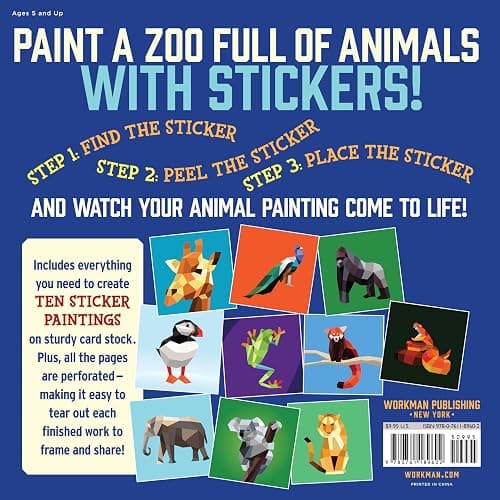 Paint by Sticker Kids: Zoo Animals: Create 10 Pictures One Sticker at a Time! thumbnail 2